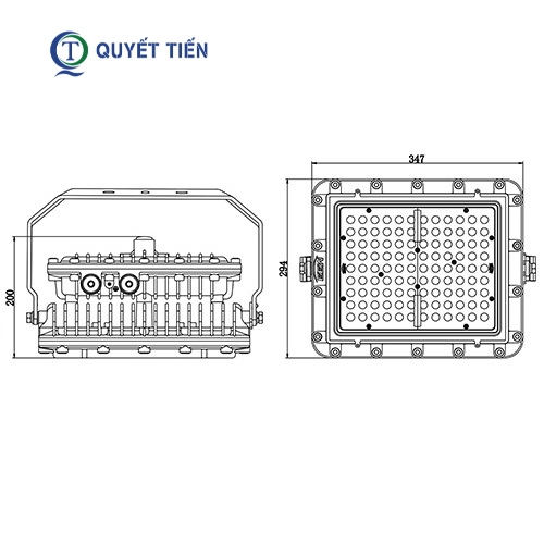 Kích thước của đèn pha led chống nổ 150W