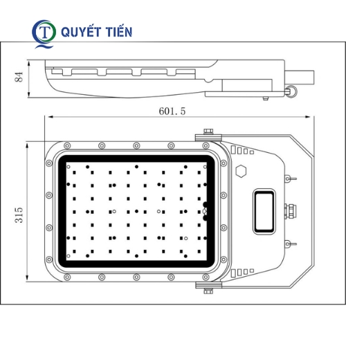 Kích thước của đèn phòng nổ 100W BZD129-100