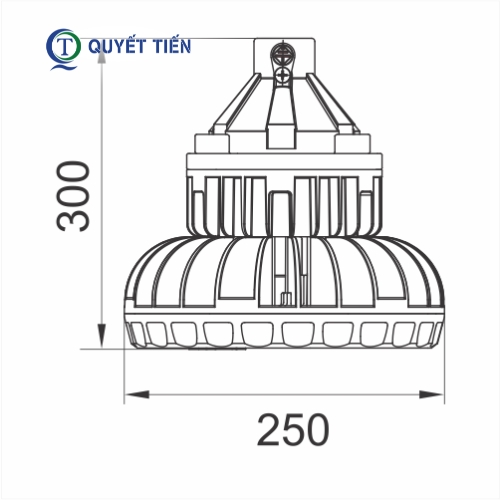 Kích thước của đèn phòng nổ 120W BZD130-120