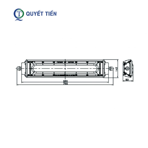 Kích thước của đèn phòng nổ 30W BZD133-30