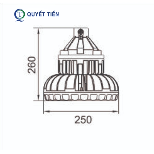 Kích thước của đèn phòng nổ 80W BZD130-80