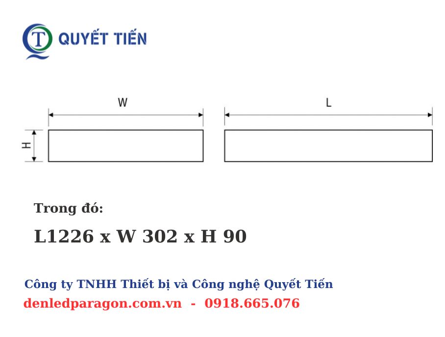 Kích thước của Đèn phòng sạch PIFS236L36