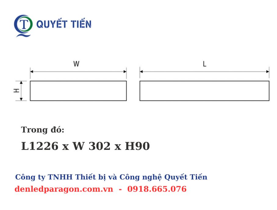 Kích thước của đèn phòng sạch PIFJ236L36 Paragon