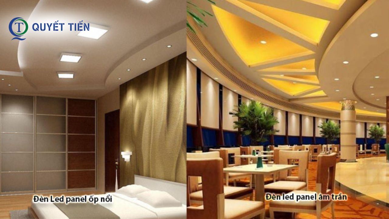 Đèn âm trần và đèn ốp trần